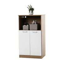 Mueble Multiusos Acabado Natural y Blanco