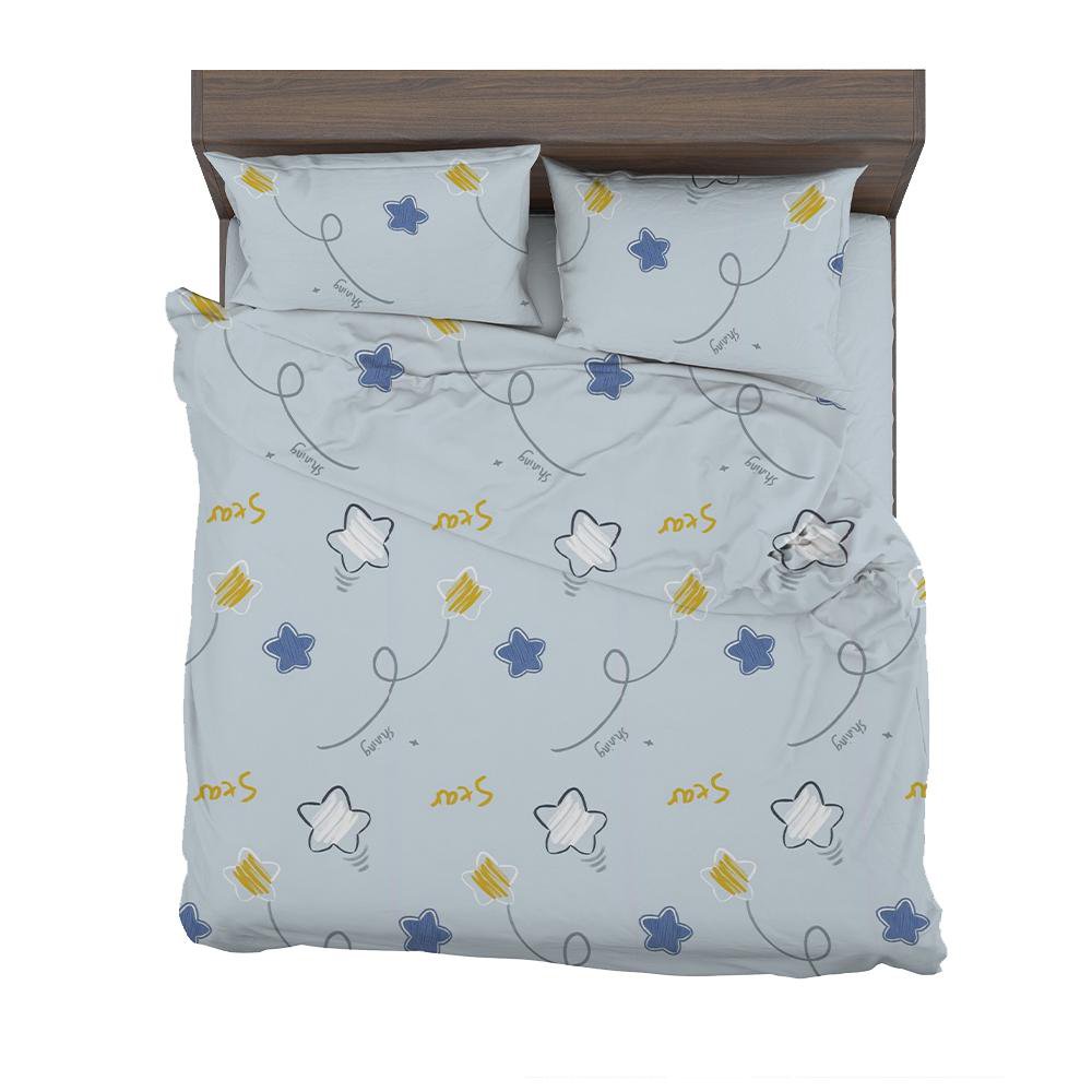 Set de Edredón 3 Piezas Tamaño Matrimonial Diseño Estrellas Color Surtido