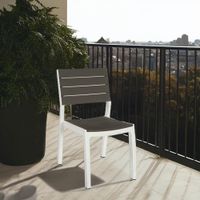 Silla Harmony Sin Brazos Blanco Con Café 60x47x86 Cm - Keter