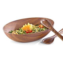 Ensaladera con Servidores Color Madera