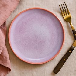 Plato para Postre Rosa Tornasol con Orilla 8.3 Plg