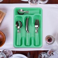 Set de 16 Cubiertos con Bandeja Colores Surtidos