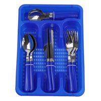 Set de 16 Cubiertos con Bandeja Colores Surtidos