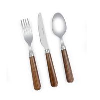 Set de 12 Cubiertos con Mango Imitación Madera