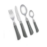 Set de 24 Cubiertos con Mango Texturizado Colores Surtidos