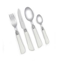 Set de 24 Cubiertos con Mango Texturizado Colores Surtidos