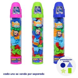 Bloques para Armar en Tubo 70 Pzas Colores Surtidos
