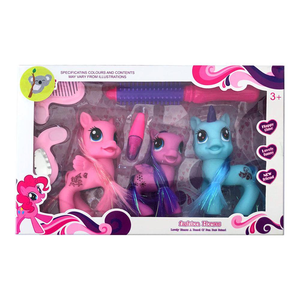 Set de 3 Unicornios para Peinar con Accesorios de 7 Piezas Set de Unicornios con Accesorio…
