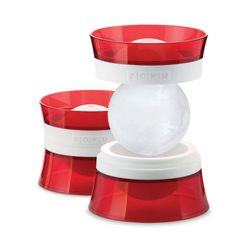 Set de 2 Moldes de Silicona para Hielo Esférico Rojo de 6 Cm