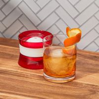 Set de 2 Moldes de Silicona para Hielo Esférico Rojo de 6 Cm