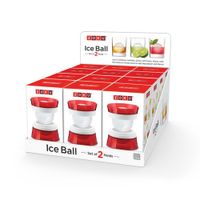 Set de 2 Moldes de Silicona para Hielo Esférico Rojo de 6 Cm