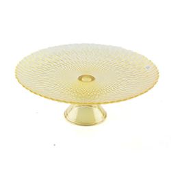 Plato Pastelero Amarillo con Base
