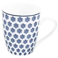 Set de 4 Pocillos Diseño de Flores Azules 12 Onz