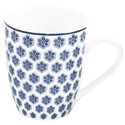 Set de 4 Pocillos Diseño de Flores Azules 12 Onz