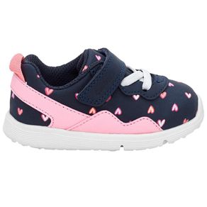 Tenis Kit Azul Corazones Rosa Talla 0-12 Meses