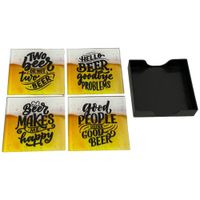 Set de 4 Porta Vasos Decorativo con Base Cuadrada