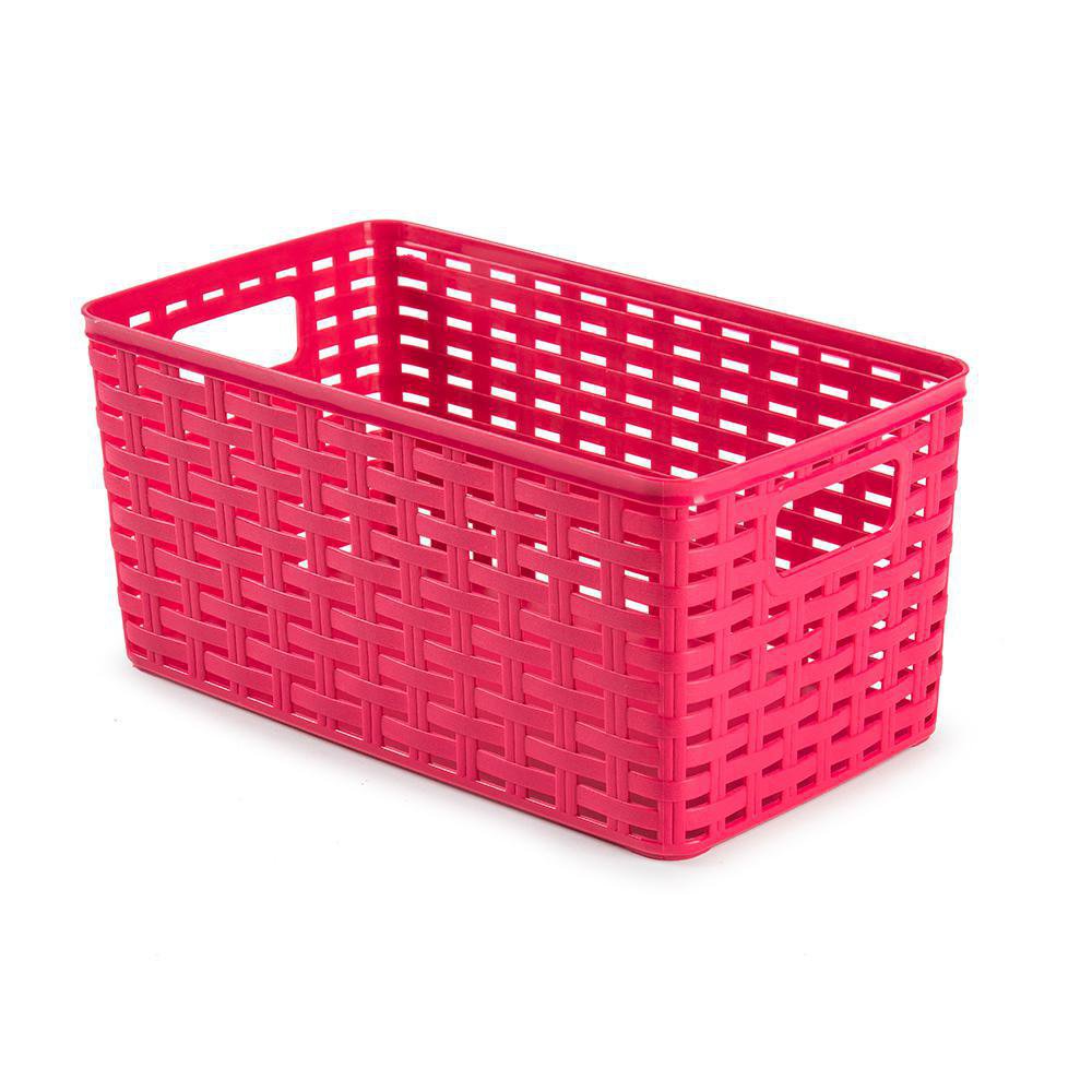 Caja Organizadora Ratán 5 L Color Fucsia