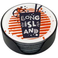 Set de 6 Porta Vasos Decorativos Base Redonda Diseño Long Island