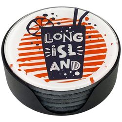 Set de 6 Porta Vasos Decorativos Base Redonda Diseño Long Island