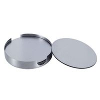 Set de 6 Porta Vasos Plateados con Base Redondo