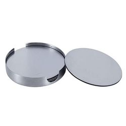 Set de 6 Porta Vasos Plateados con Base Redondo