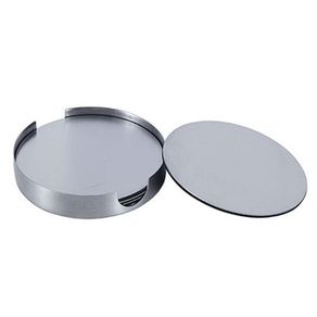Set de 6 Porta Vasos Plateados con Base Redondo