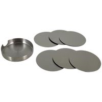 Set de 6 Porta Vasos Plateados con Base Redondo