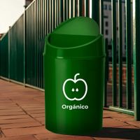 Basurero Verde para Residuos Orgánicos con Tapa Vaivén