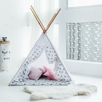 Cortina-Infantil-Black-Out-Gris-con-Diseño-Estrellas
