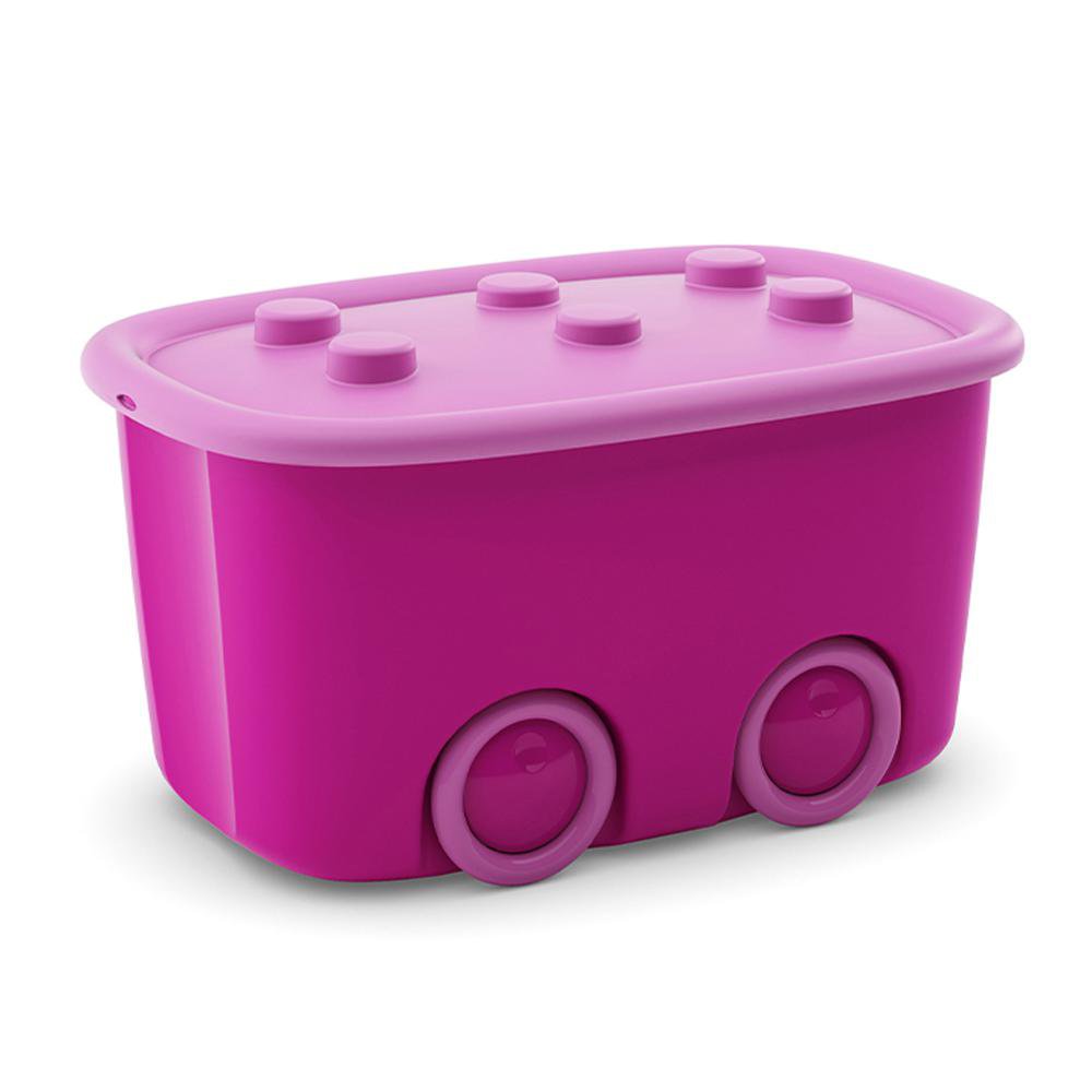 Caja Organizadora con Rodos Color Rosado