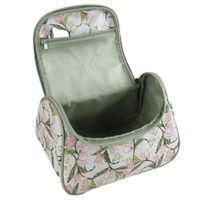 Cosmetiquera Floral Verde con Cremallera y Asa Superior