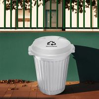 Basurero Blanco para Reciclables con Tapa de Encaje