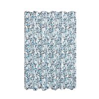 Cortina de Tela para Baño con Patrón Floral Azul