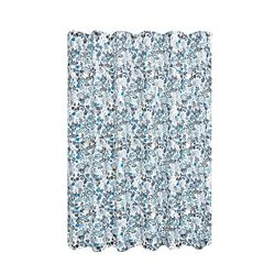 Cortina de Tela para Baño con Patrón Floral Azul