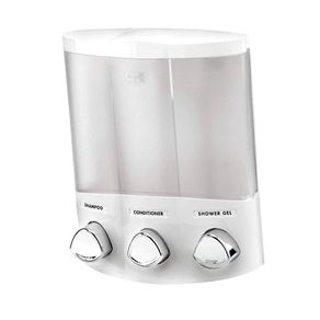 Dispensador de Pared Triple para Shampoo Acondicionador y Gel
