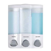 Dispensador de Pared Triple para Shampoo Acondicionador y Gel