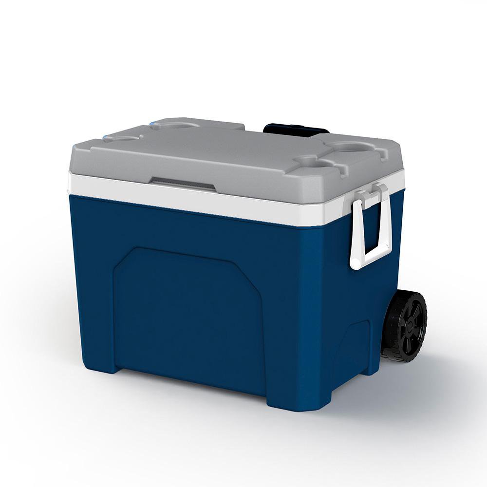 Hielera Polar con Rodos de 60 Litros - Varios Colores Azul Y Blanco