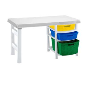 Escritorio Infantil Compacto con Cestas Multicolor