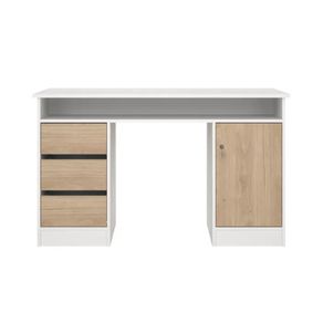 Escritorio FPlus con Llave Blanco Roble