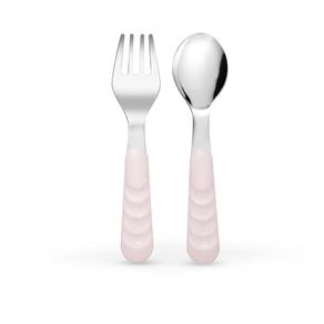 Set de Cubiertos Rosado Pastel con Mango Plegable