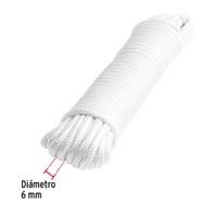 Cuerda de Poliéster Diamante Blanca 6 Mm x 15 M