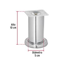 Pata para Sofá y Mueble Cromo 100 Mm