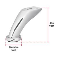 Pata para Sofá y Mueble Cromo 90 Mm