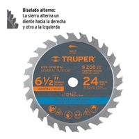 Disco Sierra Circular para Madera 24 Dientes 6-1/2 Plg