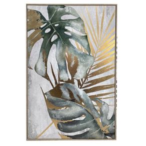 Cuadro Decorativo Diseño Hojas Doradas