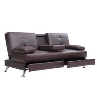Sofá Cama Rudy Café de 3 Plazas 180X81X79 Cm