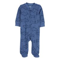 Mameluco Texturizado Azul con Diseño de Tiburones para Niño - Varias Tallas