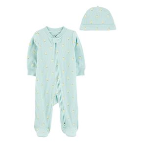Conjunto de Mameluco Azul con Estampado de Limones para Niña - Varias Tallas