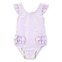 Traje de Baño Enterizo con Volantes y Estampado de Limones para Niña - Varias Tallas