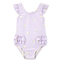 Traje de Baño Enterizo con Volantes y Estampado de Limones para Niña - Varias Tallas